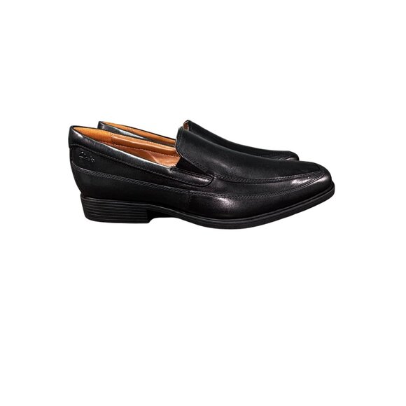 Clarks Mens Tilden Free Black Leather Slip-On Loafers Size 10.5M - Picture 2 of 8